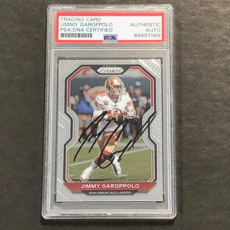 2019-20 Panini Prizm #282 Jimmy Garoppolo Signed Card PSA Slabbed 49ers