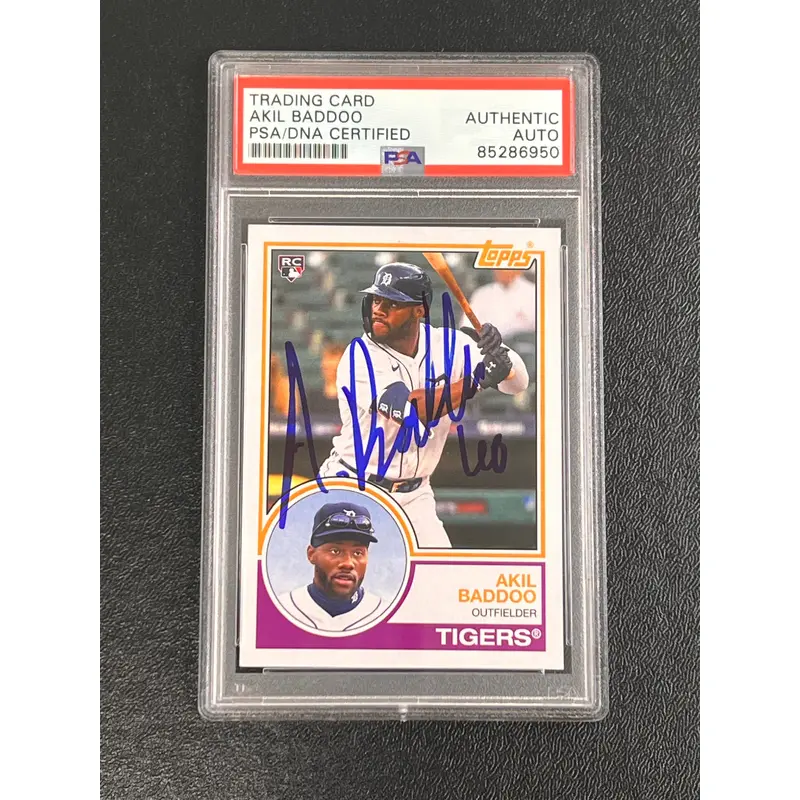 2021 Topps #141 Akil Baddoo signed card AUTO PSA/DNA Slabbed Tigers Autographed