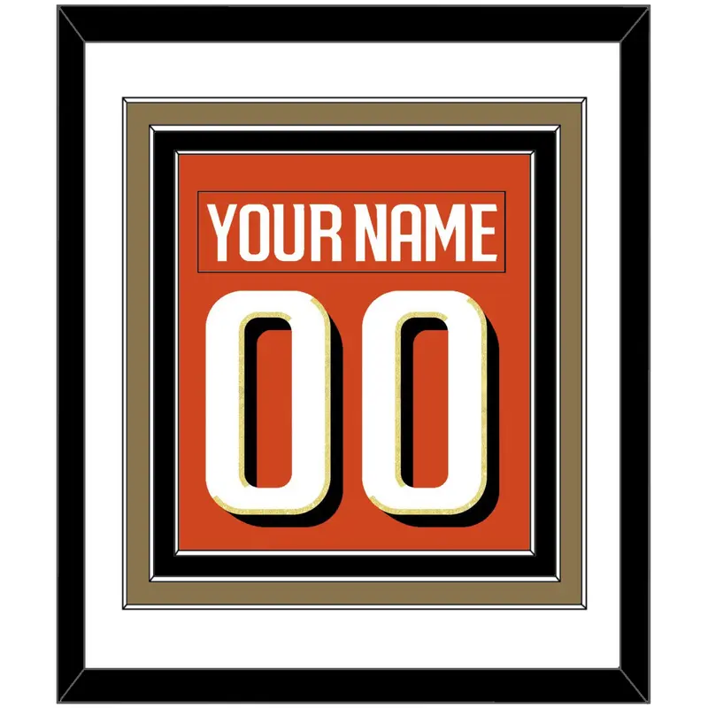 Anaheim Nameplate & Number (Back) Combined - Home Orange - Triple Mat 1