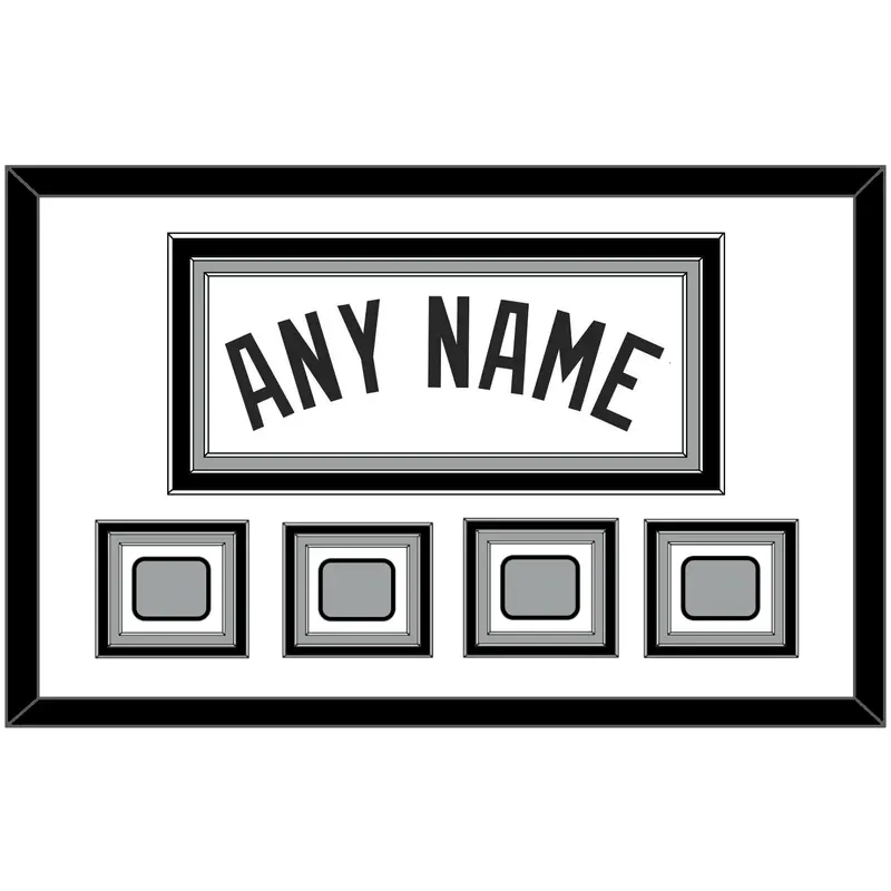 San Antonio Name With 4 Champions Trophy Patches - Home White (2002-2017) - Triple Mat 1