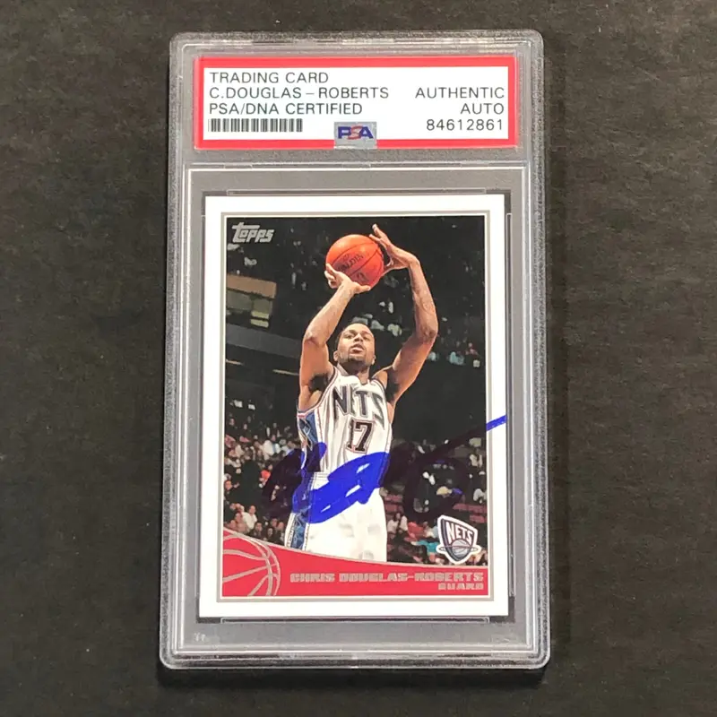 2009-10 Topps #183 Chris Douglas-Roberts Signed Card AUTO PSA Slabbed Nets