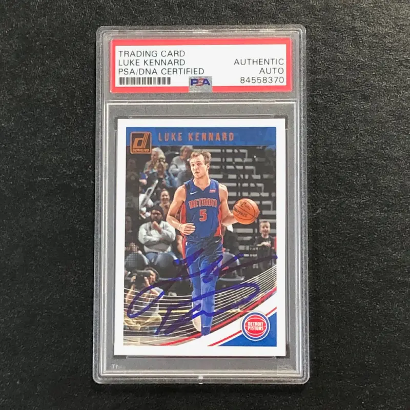 2018-19 Panini Donruss #120 Luke Kennard Signed Card AUTO PSA Slabbed Pistons