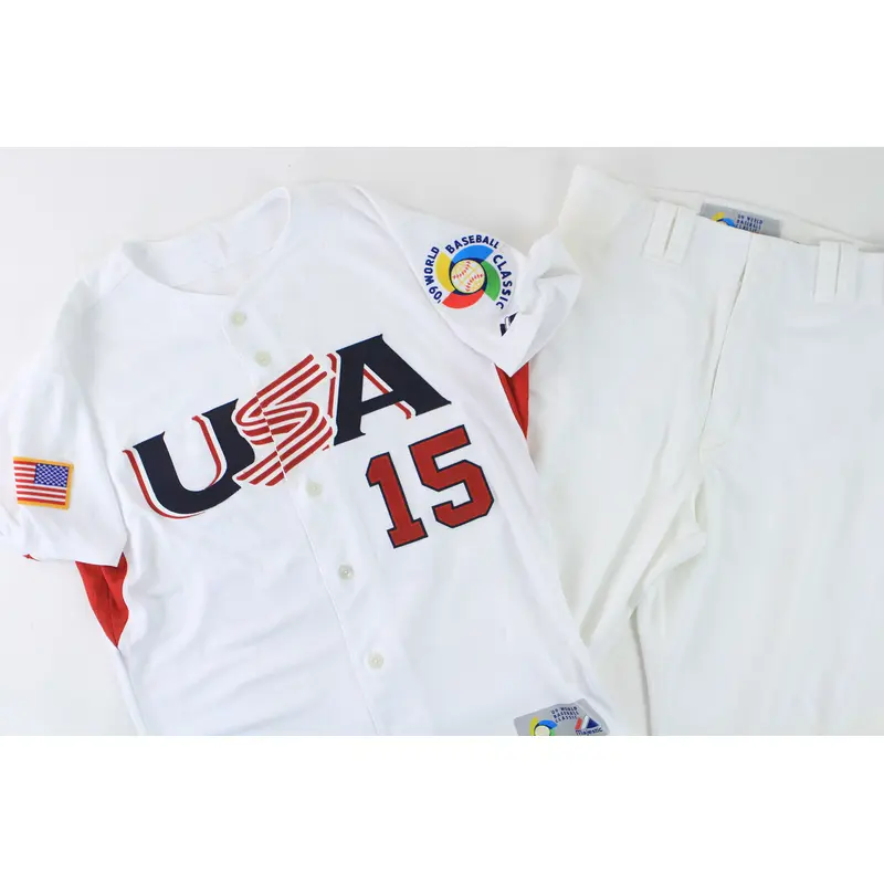 Incredible Dustin Pedroia Signed 2009 WBC Game Used Jersey Uniform MEARS A10 JSA