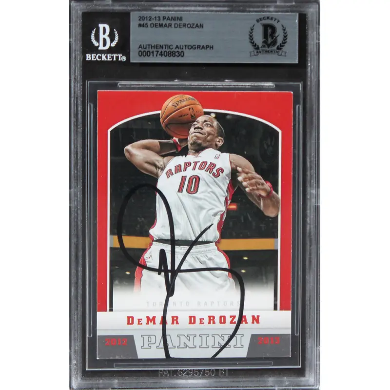 Raptors Demar Derozan Authentic Signed 2012 Panini #45 Card BAS Slabbed