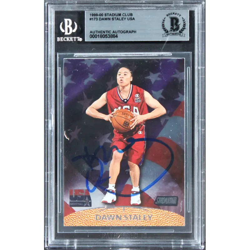 Sting Dawn Staley Signed 1999 Stadium Club #173 Rookie Card BAS Slabbed