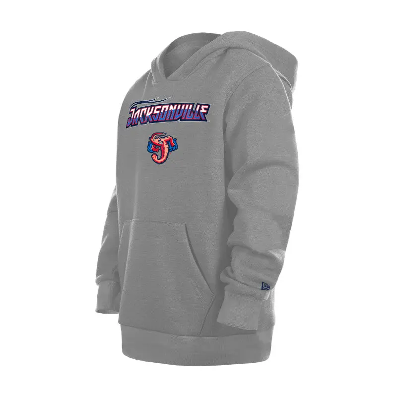 Jacksonville Jumbo Shrimp New Era Youth Heather Gray Team Hoodie