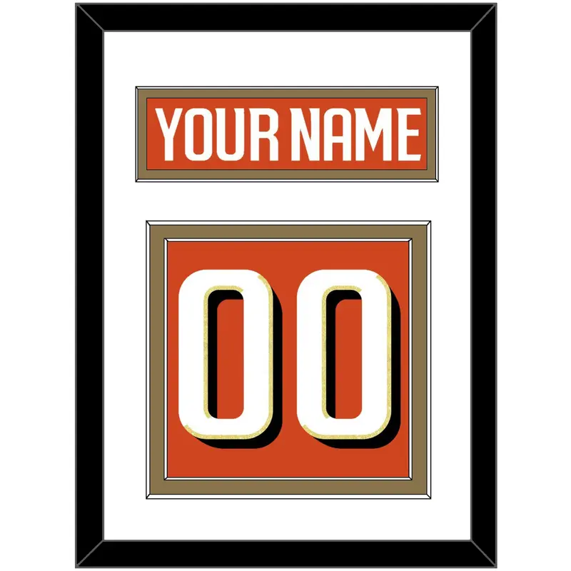 Anaheim Nameplate & Number (Back) - Home Orange - Double Mat 2