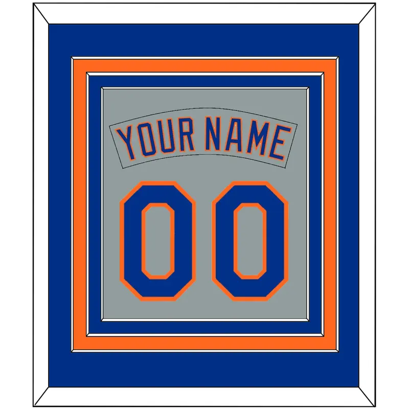 New York Nameplate & Number Combined - Road Gray (1982-1986) - Triple Mat 2