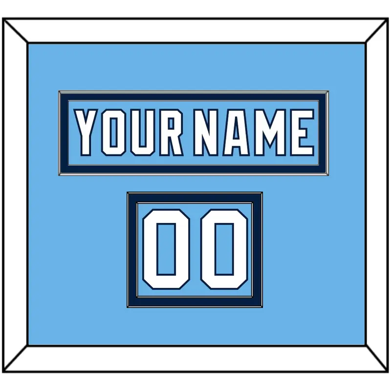 Pittsburgh Nameplate & Number (Shoulder) - 2008 Winter Classic Powder Blue - Double Mat 2