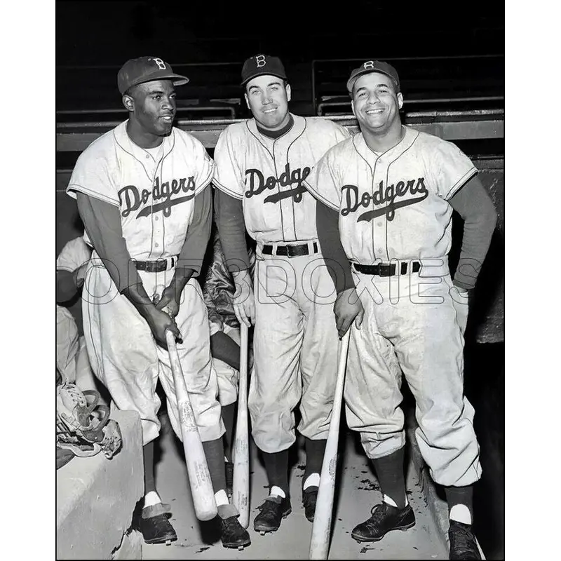 Jackie Robinson Duke Snider 8X10 Photo - Roy Campanella Brooklyn Dodgers - 11992