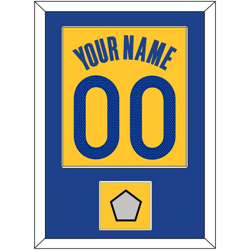Golden State Name & Number With Finals Patch - Yellow Statement (2019-2022) - Single Mat 2