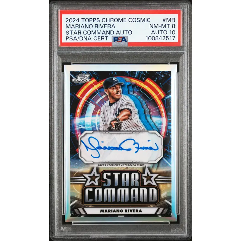 Mariano Rivera 2024 Topps Chrome Cosmic Star Command Auto PSA 8 Auto 10