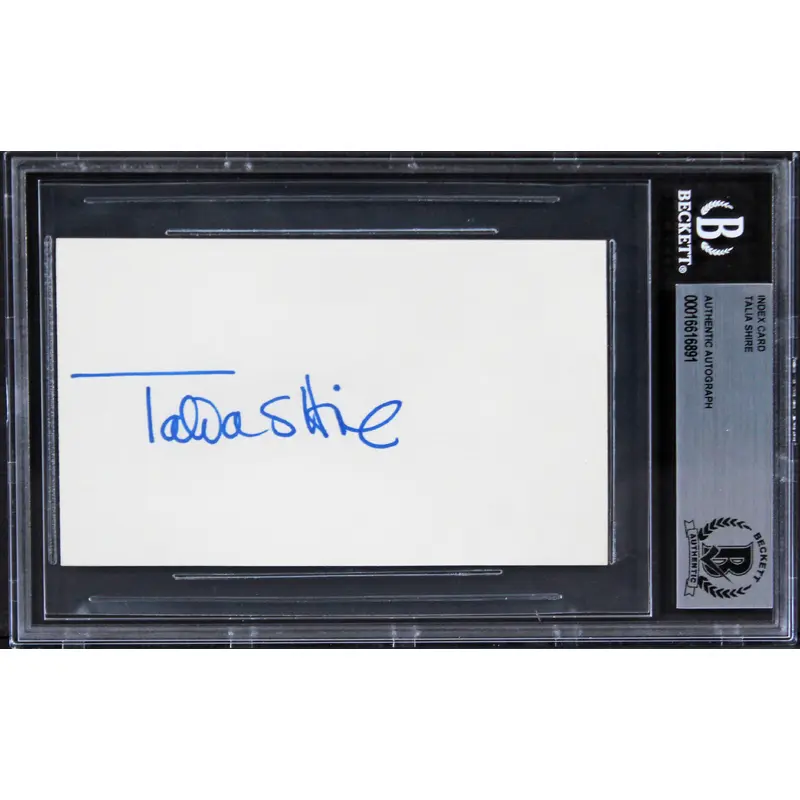 Talia Shire Rocky Authentic Signed 3x5 Index Card Autographed BAS Slabbed 1