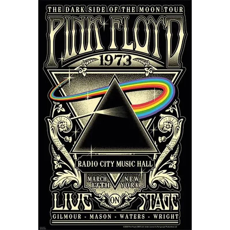 Pink Floyd "Dark Side Tour New York 1973" Official Retro Poster - Perryscope Productions