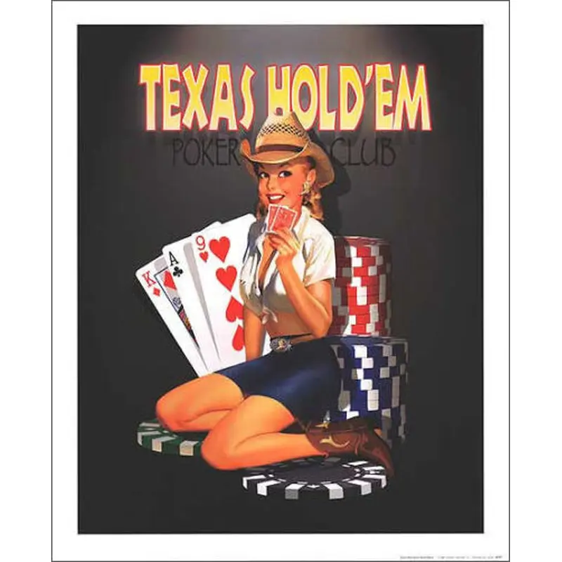 Poker "Texas Hold'em Poker Club" by Ralph Burch Poster Print - Haddad's Fine Art