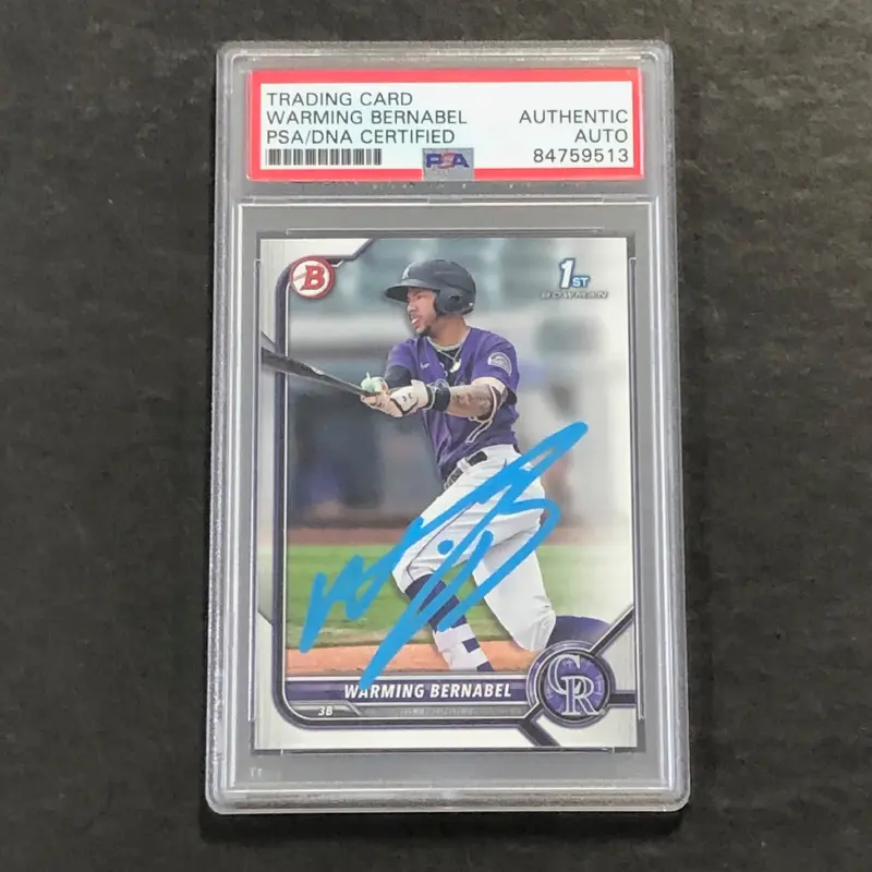 2021 Bowman Chrome #BP-46 Warming Bernabel Signed Card PSA Slabbed Auto Rockies