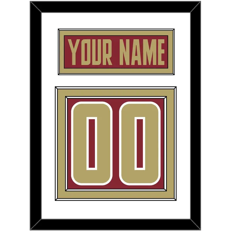 Boston College Hockey Nameplate & Number (Back) - Road Maroon (2011-2015) - Double Mat 1