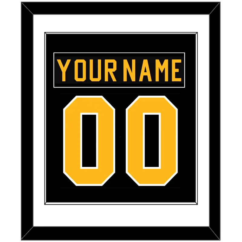 Pittsburgh Nameplate & Number (Back) Combined - Road Black (1981-1984) - Single Mat 1