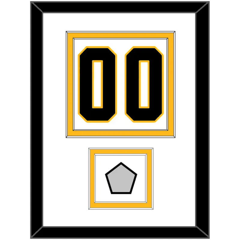Pittsburgh Number (Back) & Stanley Cup Finals Patch - Road White - Double Mat 1