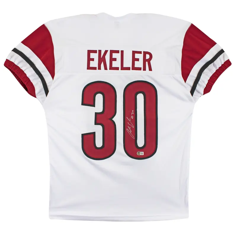 Austin Ekeler Authentic Signed White Procut Style Jersey BAS Witnessed