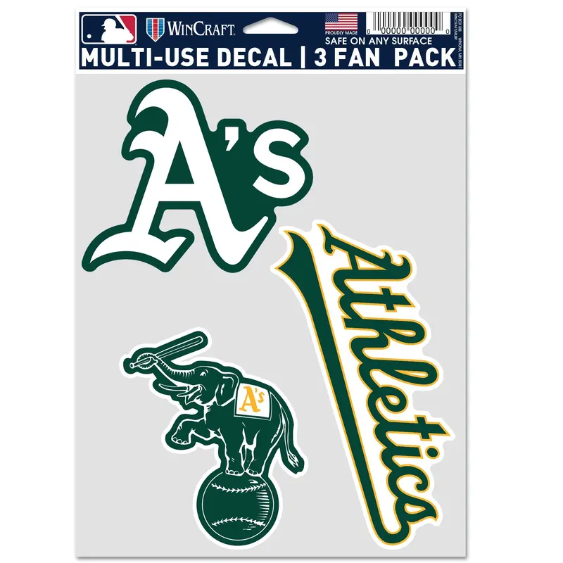 DECAL 3 PACK A'S, ATHLETICS
