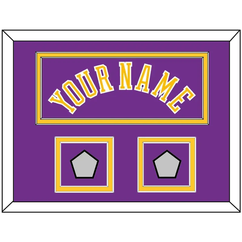 Los Angeles Name & 2 Champions Patches - Road Purple (1978-1997) - Double Mat 3