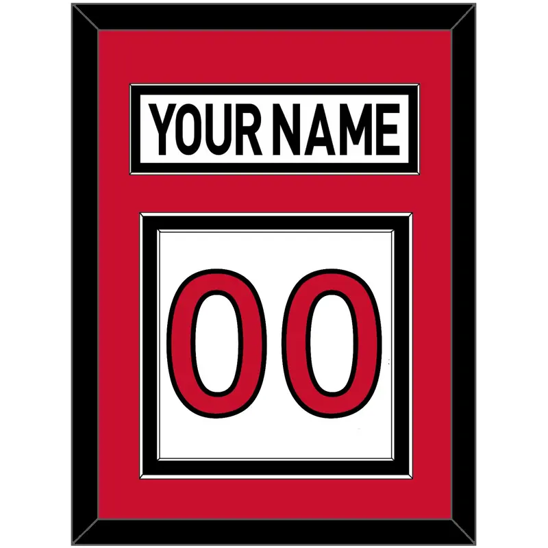 Ottawa Nameplate & Number (Back) - Road White (2007-2017) - Double Mat 2