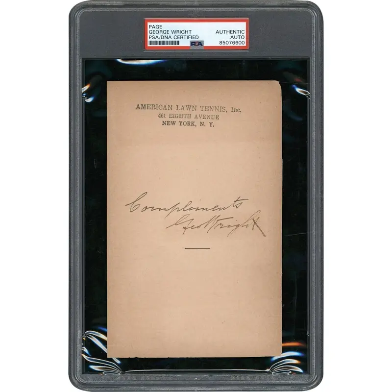 George Wright Signed Autographed Sheet Baseball Hall Of Fame Dec. 1937