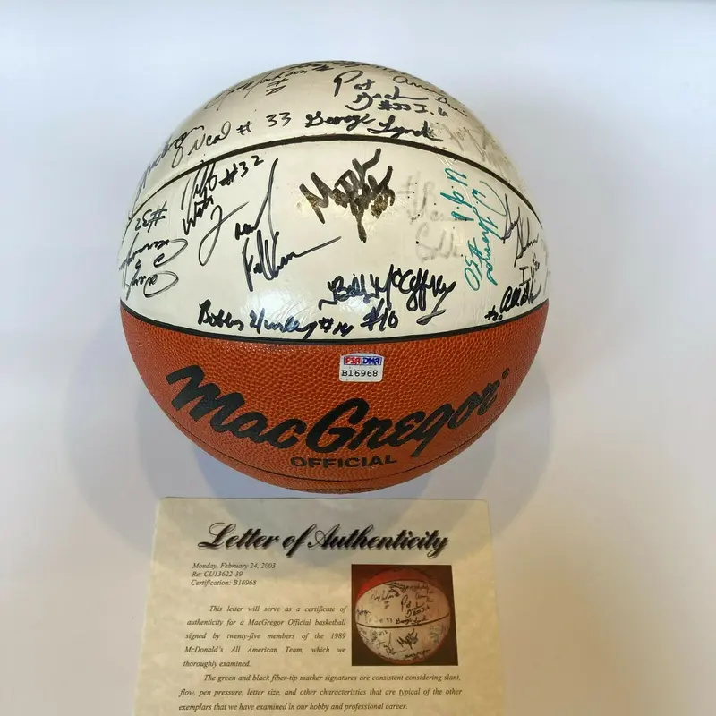 Shaquille O'neal Pre Rookie 1989 Mcdonald's All American Signed Basketball PSA