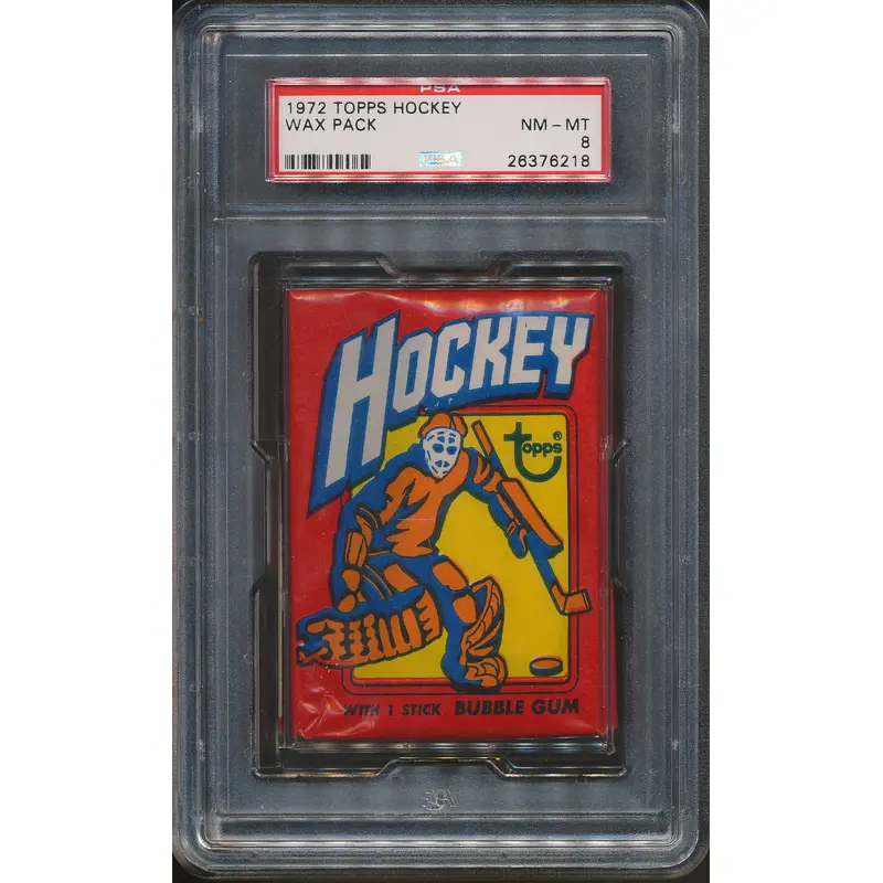 1972 1972/73 Topps Hockey Unopened Wax Pack PSA 8