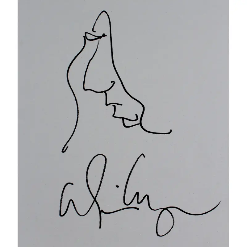 Alice Cooper Signed 18x24 Hand Drawn Self Portrait Sketch PSA/DNA ITP #7A26807