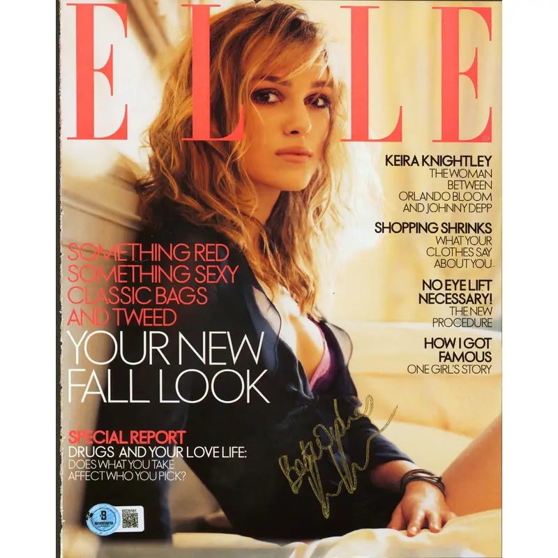 Keira Knightley "Best Wishes" Signed Elle Magazine Cover August 2003 BAS#BS29181