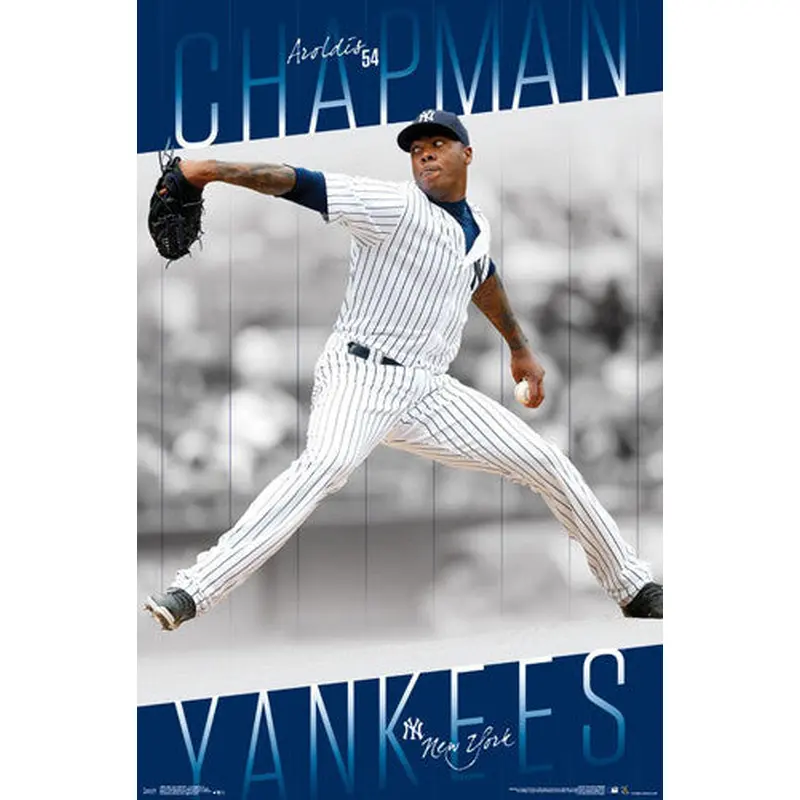Aroldis Chapman "Flamethrower" New York Yankees MLB Baseball Action POSTER - Trends 2017