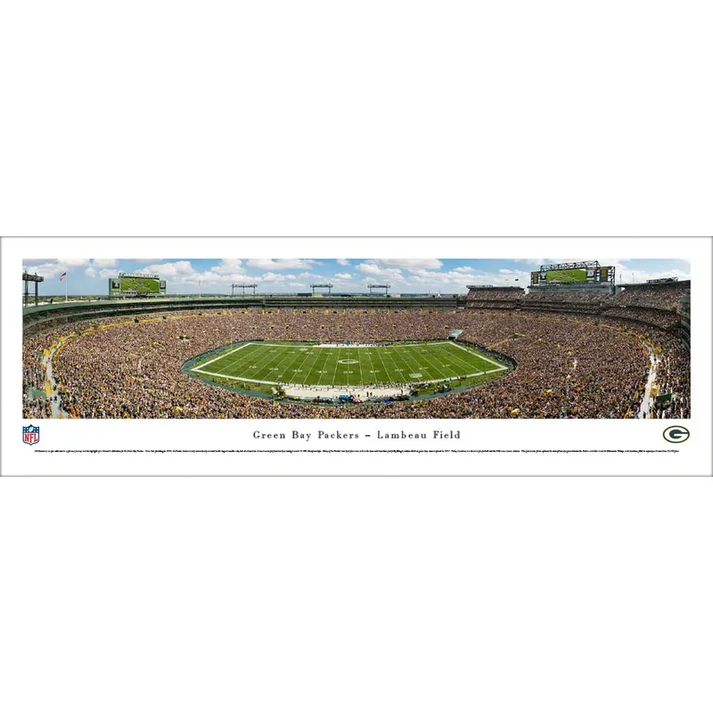Green Bay Packers Gameday at Lambeau Field Panoramic Poster Print - Blakeway Worldwide