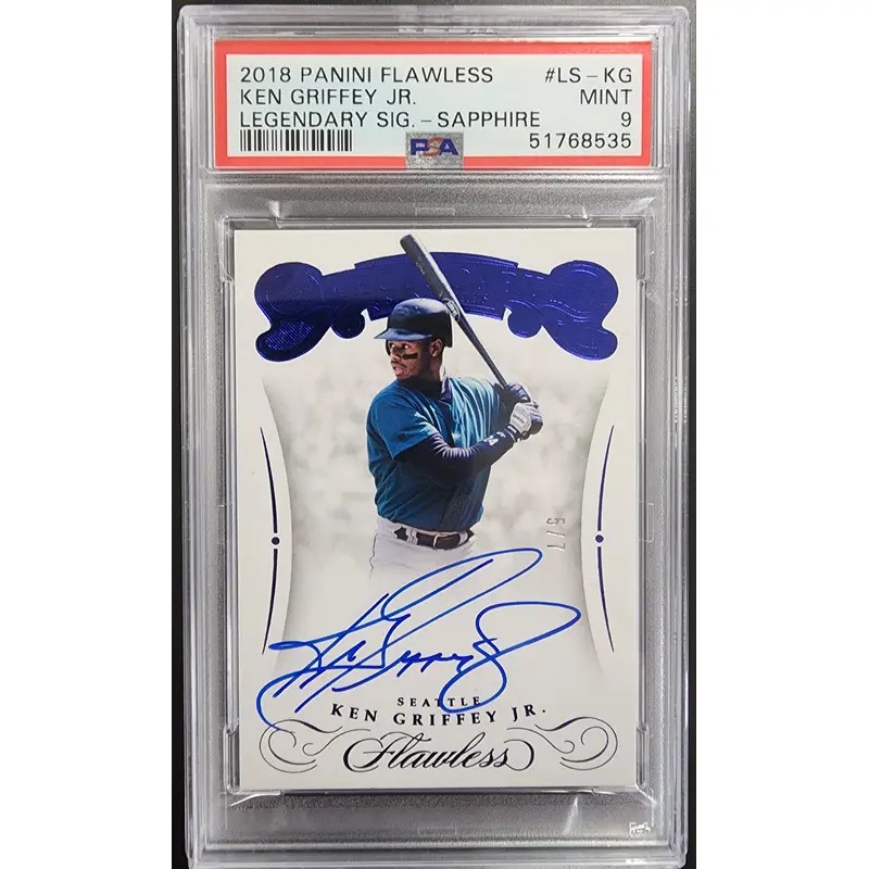 Ken Griffey Jr. 2018 Panini Flawless Legendary Signatures Sapphire #2/5 PSA 9 Mint