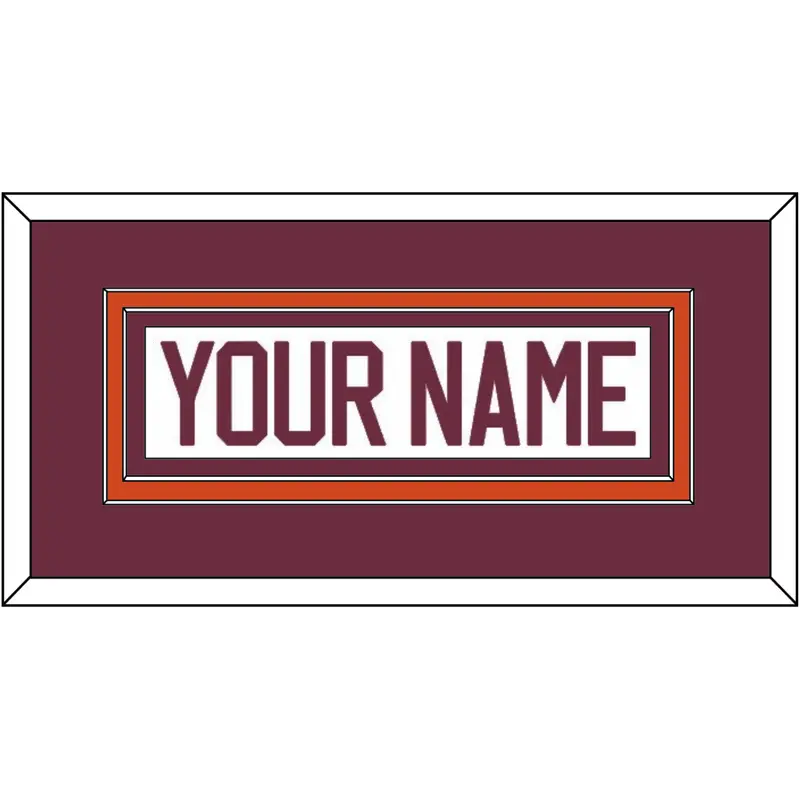 Virginia Tech Hockey Nameplate - Home White - Double Mat 2