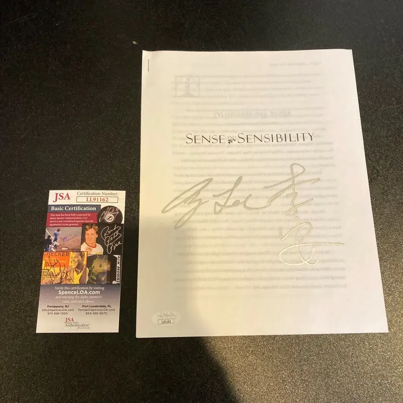 Ang Lee Signed Original Sense and Sensibility Movie Script JSA COA