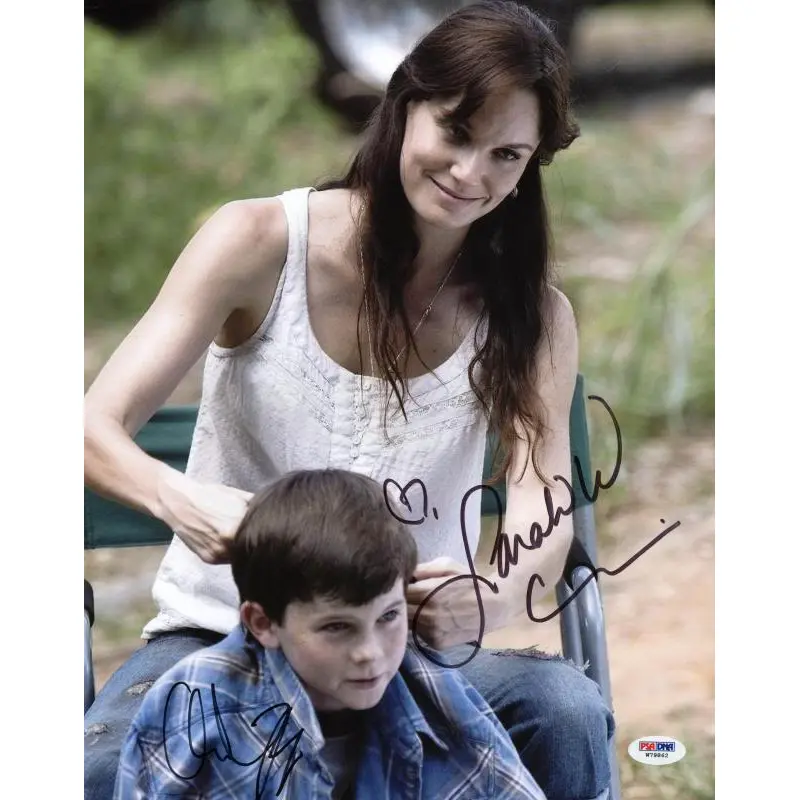 Sarah Wayne Callies & Chandler Riggs Walking Dead Signed 11X14 Photo PSA #W79862