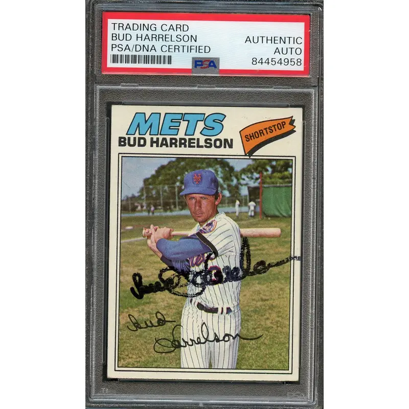 1977 Topps #44 Bud Harrelson Signed Card PSA Slabbed Auto Mets