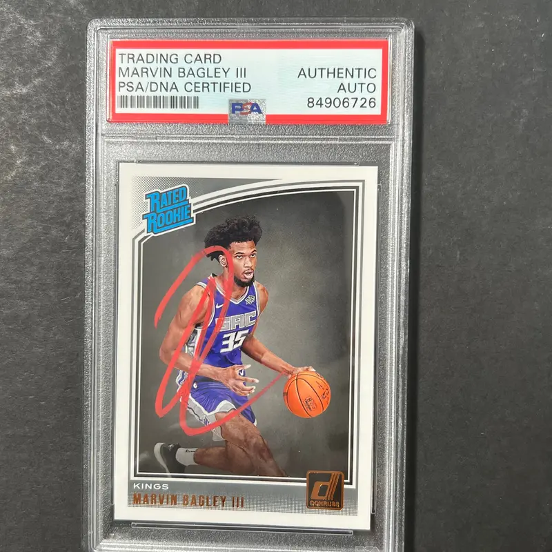 2018-19 Panini Donruss #168 Marvin Bagley III Signed Card PSA Slabbed AUTO Kings