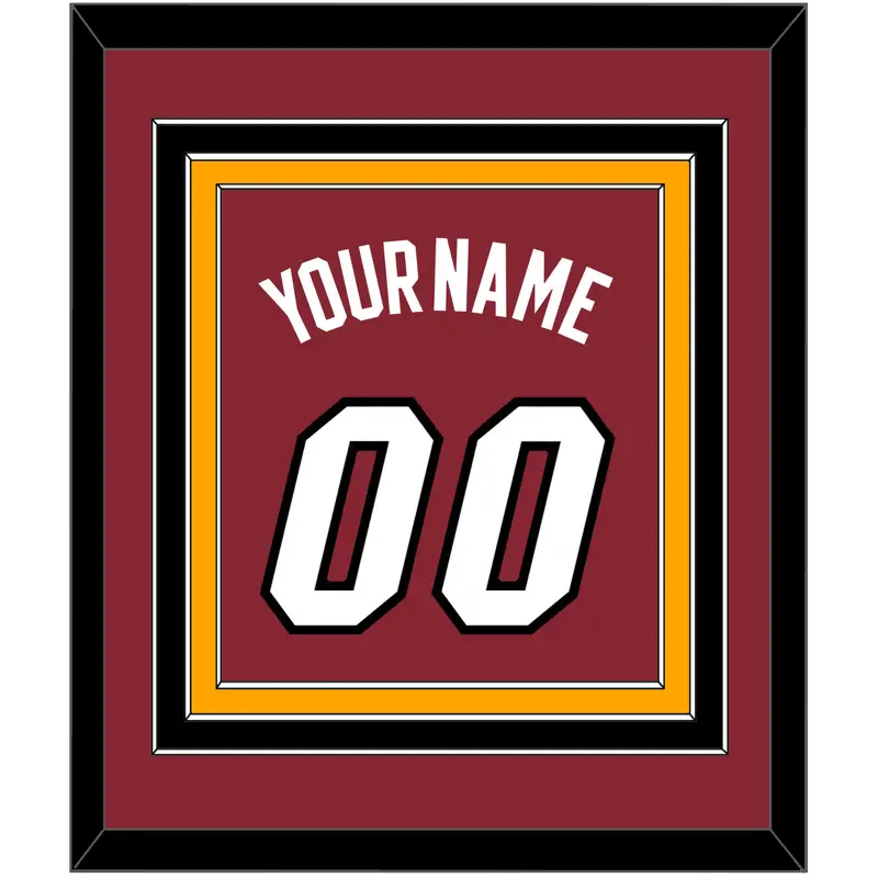 Miami Name & Number - Alternate Red (2009-2017) - Triple Mat 3