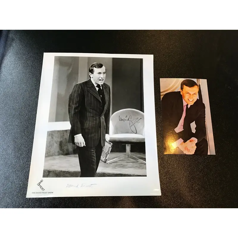Rare David Frost Signed Photo With Postcard