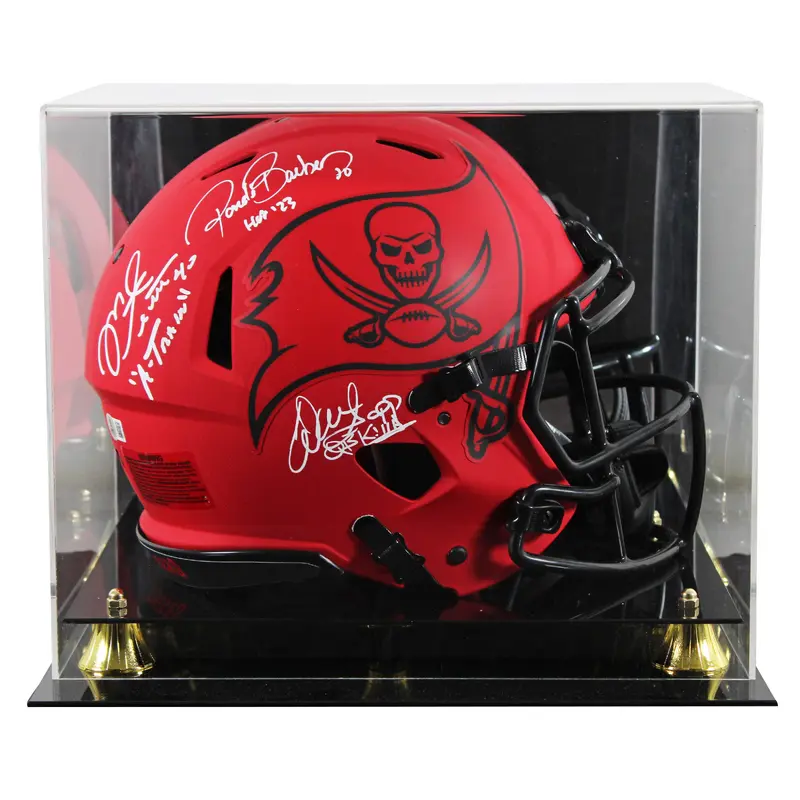 Bucs (3) Alstott, Barber & Sapp Signed Rave F/S Speed Proline Helmet w/ Case BAS
