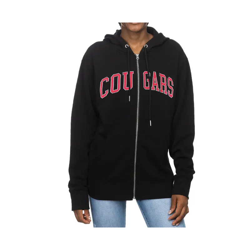 ZooZatz Unisex Black "COUGARS" Full Zip Hoodie