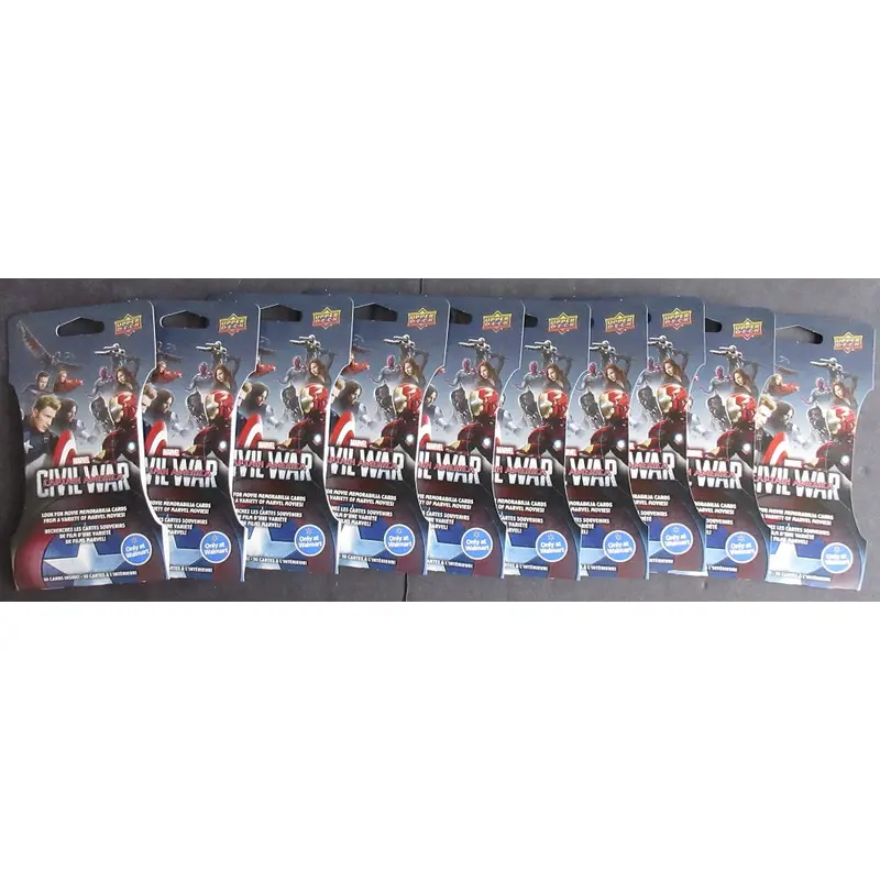 2016 Upper Deck Marvel Captain America Civil War Unopened Pack (Walmart) (Lot of 10)