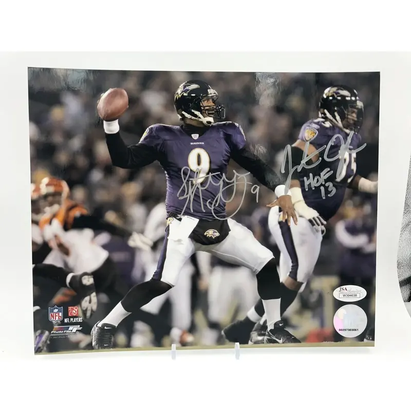 Rare Steve Mcnair #9 & Jonathan Ogden HOF 2013 Signed 8x10 Photo Auto JSA COA