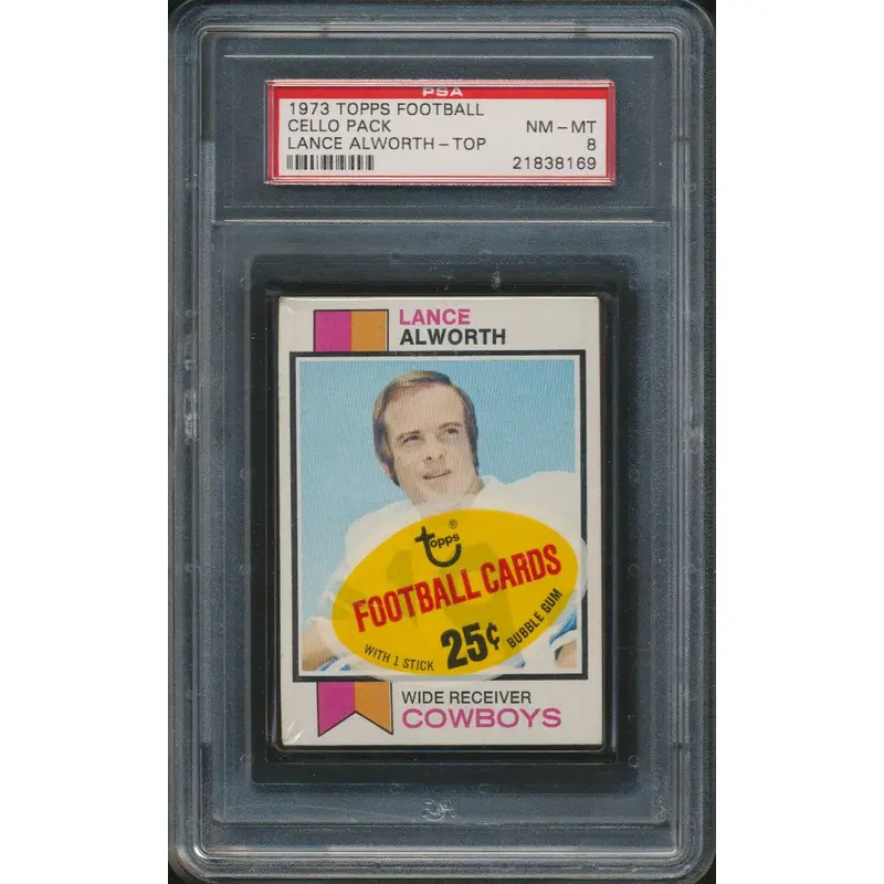 1973 Topps Football Unopened Cello Pack PSA 8