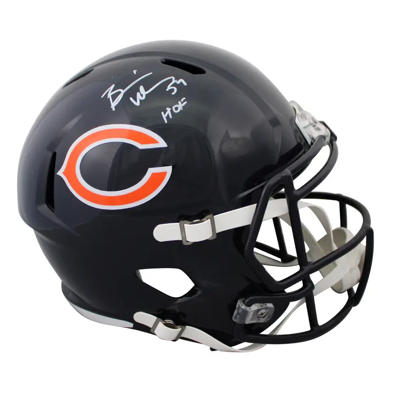 Bears Brian Urlacher "HOF" Signed Full Size Speed Rep Helmet BAS Wit #2W415934