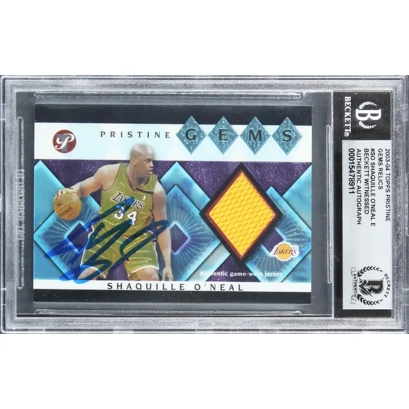 Shaquille O'Neal Signed 2003 Topps Pristine Gem Relics #SO Card Auto 10 BAS Slab