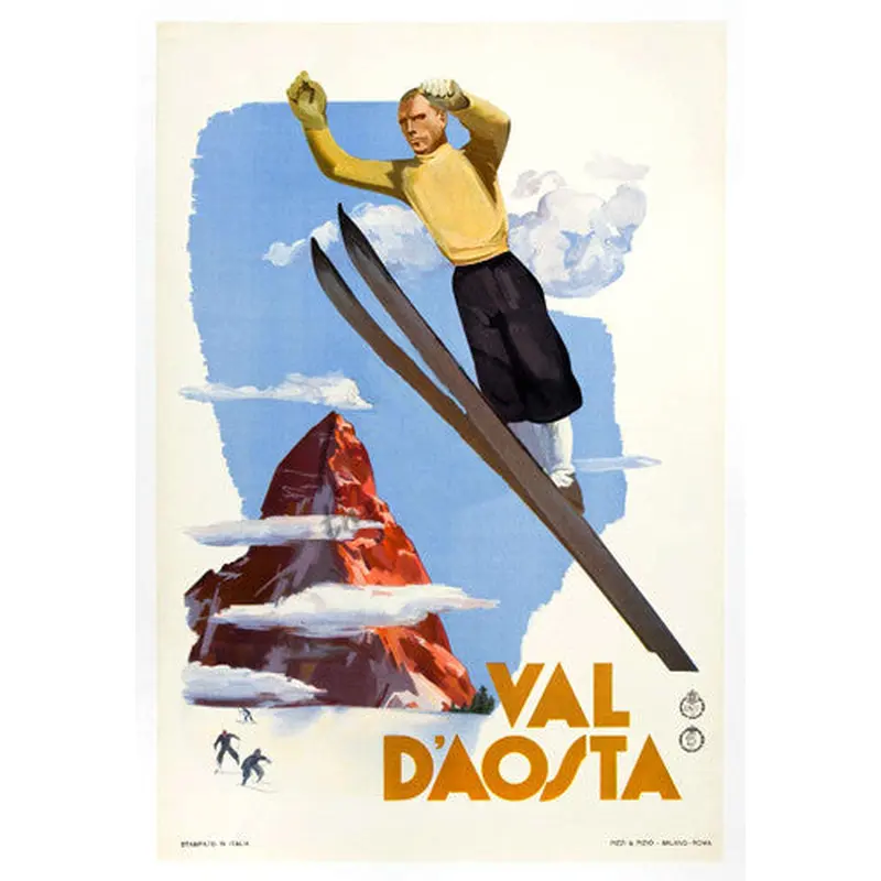 Val D'Aosta Ski Jumper (c.1935) Vintage Poster Reprint - AAC